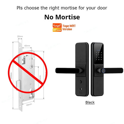 YRHAND Do Brasil Tuya wifi App Unlock fechadura digital Waterpoof eletronica Fingerprint  IC card Smart Door Lock for Home
