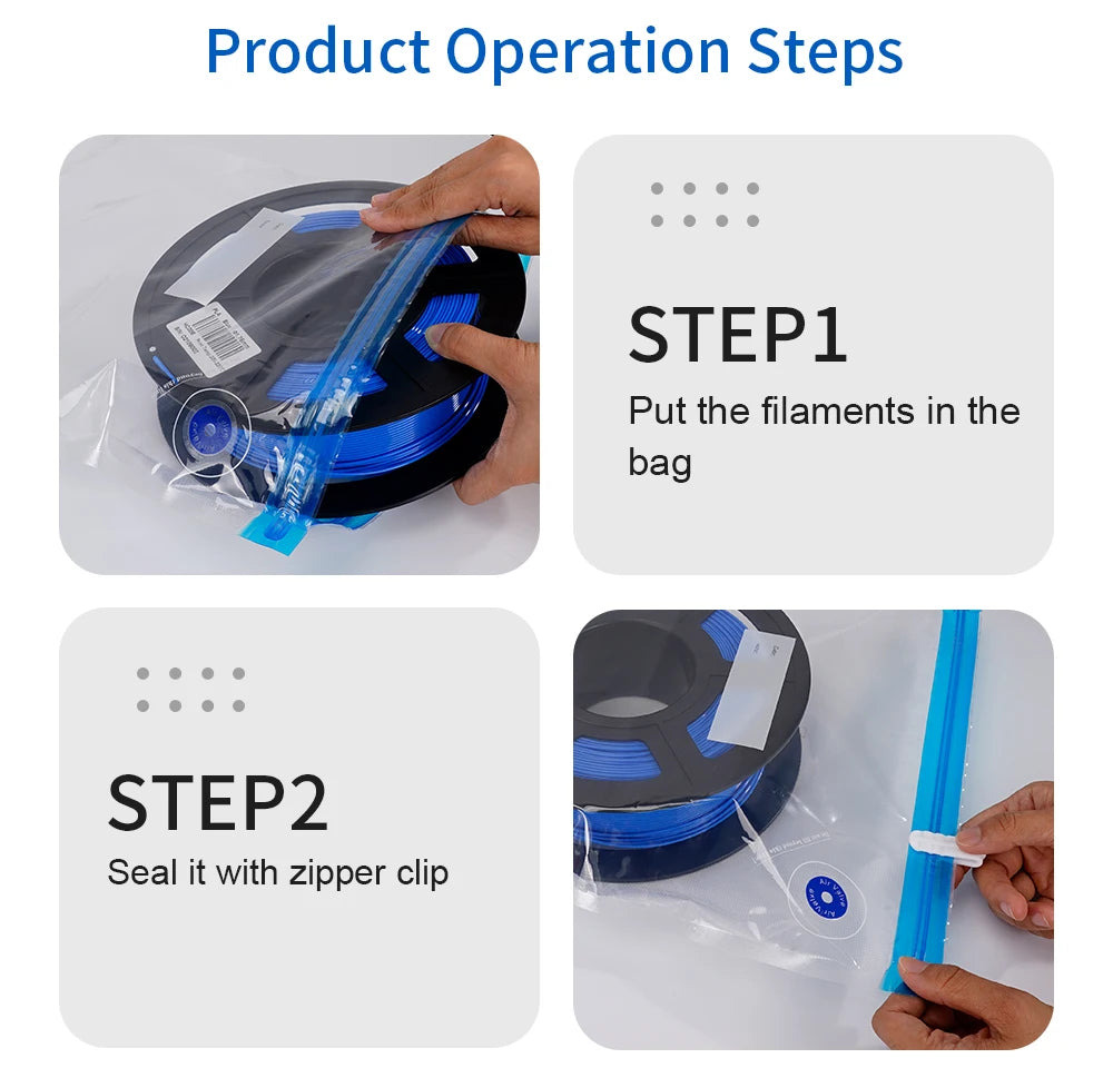 PLA ABS TPU PETG For Filament Vacuum Bag and Handle Air Pump 3D Printer Filaments Storage Bag Dryer Keep 3D Printing Accessories