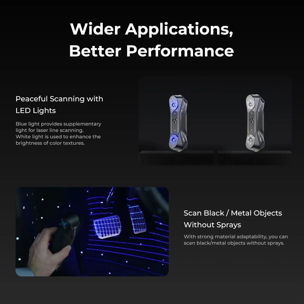 Creality Raptor Pro 3D Scanner 22+7 Blue Laser Line / NIR Light 0.02mm Accuracy 60FPS Anti-Shake Tracking 24Bit Color Scanning