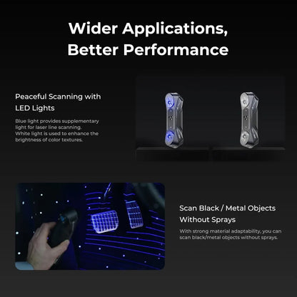 Creality Raptor Pro 3D Scanner 22+7 Blue Laser Line / NIR Light 0.02mm Accuracy 60FPS Anti-Shake Tracking 24Bit Color Scanning