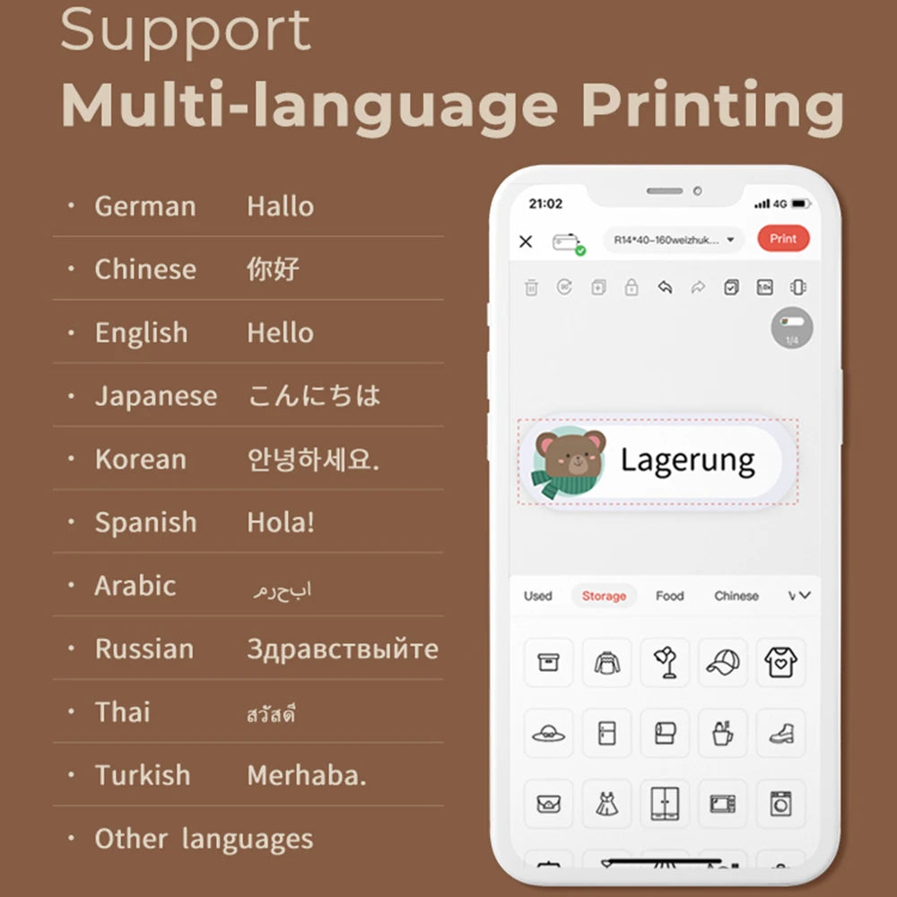 Niimbot D11 D110 D101 H1S Mini Thermal Printer Pocket Label Maker USB Bluetooth Label Stick Printer Inkless DIY Name Price Tag