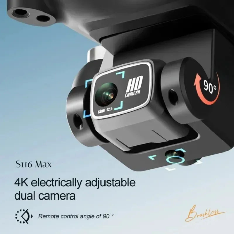 S116 MAX FPV Drone Triple Battery Dual 8K HD Cameras Optical Flow Positioning WIFI Real-Time Transmission 360° Smart Avoidance