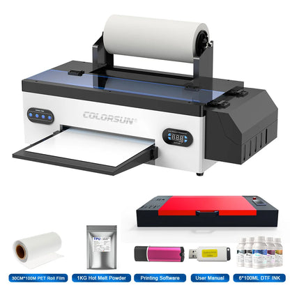 Colorsun A3+R1390 DTF Printer T-shirt Transfer Printing Machine Impresora a3 dtf Printers For T-Shirt Hoodies Bags Sweatshirt