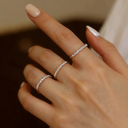 Bague tendance TFGLBU en moissanite de 1,5 mm pour femme, sertie de diamants de laboratoire assortis, anneau en argent sterling 925 certifié, vente en gros de bijoux