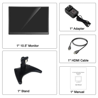 10.5 Inch CCTV Security Monitor 15:10 TFT LCD Screen 1920*1280 FHD Small TV Computer Display for PC CCTV With HDM VGA Interface