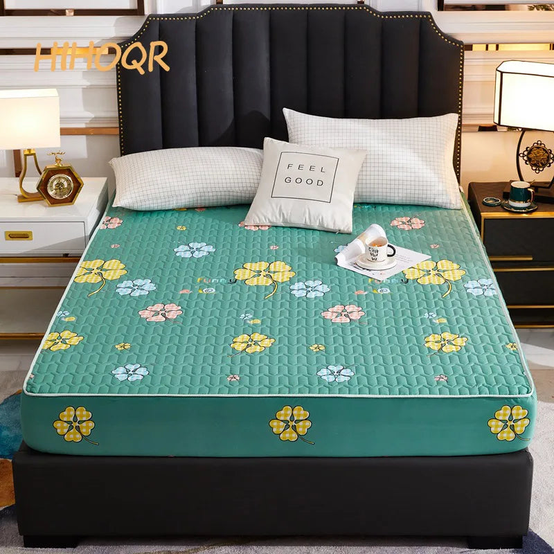 Waterproof Thicken Mattress Pad Protector Skin-Friendly Durable Fitted Sheet Bed Cover Latex Mat Cover 120x200 150x200 180x200