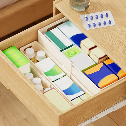 Plastic Expandable Storage Box Adjustable Stackable Retractable Storage Container Space Saving Large Capacity Drawer Storage Box
