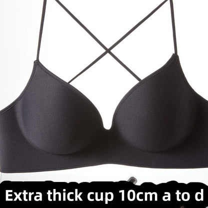 10CM Ultra Thick Push Up Bra for Small Chest Women Wireless Seamless No Side Fat Bra Lift Shape Body Shaper with Invisible Back