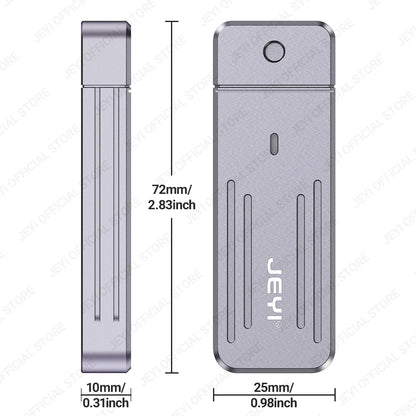 JEYI M.2 NVMe(USB 3.2 10Gbps)Direct-attach  Enclosure,USB-A Plug In-line Aluminum 2242 2280 SSD Case With Magnet Protective Case