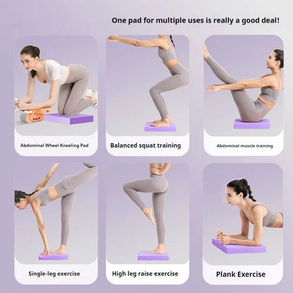 Tapis de yoga épais pour entraînement à domicile, tapis de gymnastique équilibré, accessoires de Pilates, roue abdominale antidérapante, coussin de gym pour les genoux.