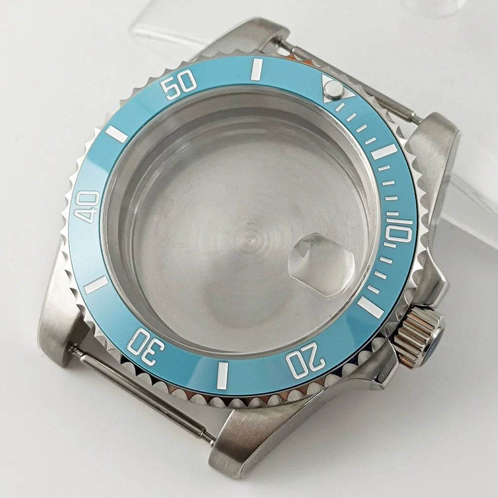 Goutent 40mm Sapphire Crystal Watch Case Blue Ceramic Bezel Fit NH34 NH35 NH36 ETA 2824 PT5000 ST2130 Movement