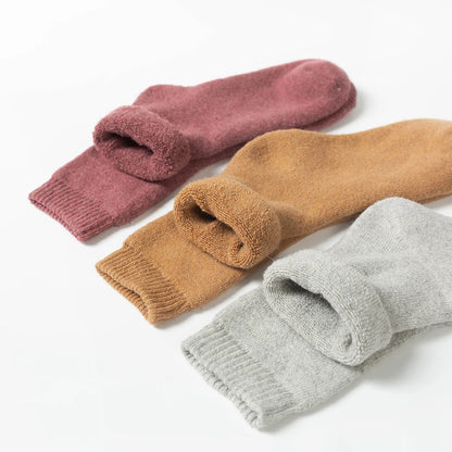 1 Pair Solid Color Wool Socks Men's Sock Women Socks Against Super Thicker Winter Socks High Quality Cold Snow Sock Merino Socks