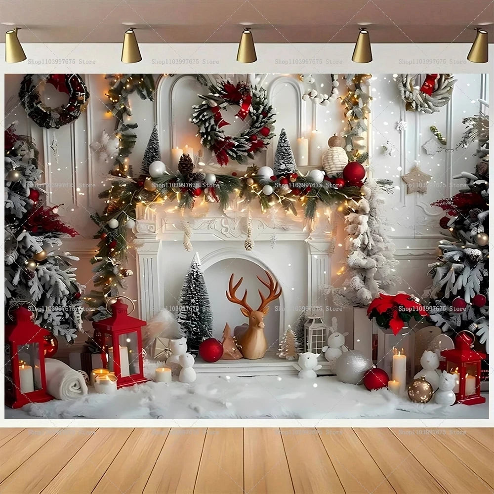 Merry Christmas Backdrops Wonderland Snowman Decor Photography Background Kids Birthday Party Baby Shower Banner Party Supplies