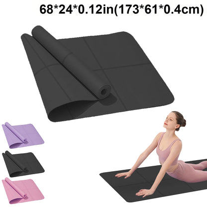 Tapis de yoga antidérapant en mousse EVA confortable de 4 mm d'épaisseur, idéal pour le yoga, le Pilates et la gymnastique.