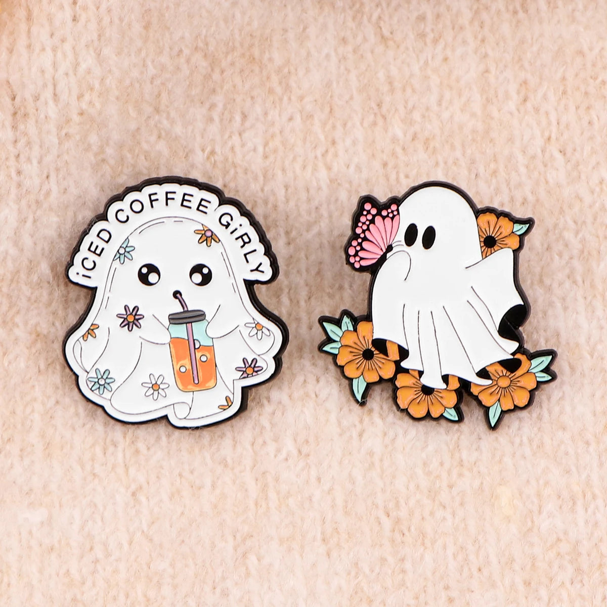 Halloween Ghost Enamel Pin Cartoon Brooch Pines Men Lapel Pins Badge on Backpack Clothing Accessories Cute Jewelry Party Gifts