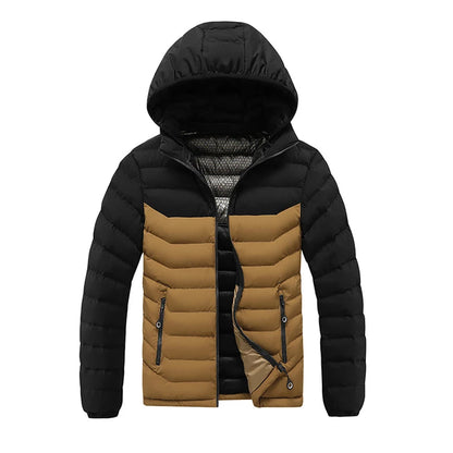 Winter Men's Bomber Padded Jacket Casual Men Cotton Thicken Warm Hooded Parkas Coats Male Thermal Windbreaker Jackets Clothing