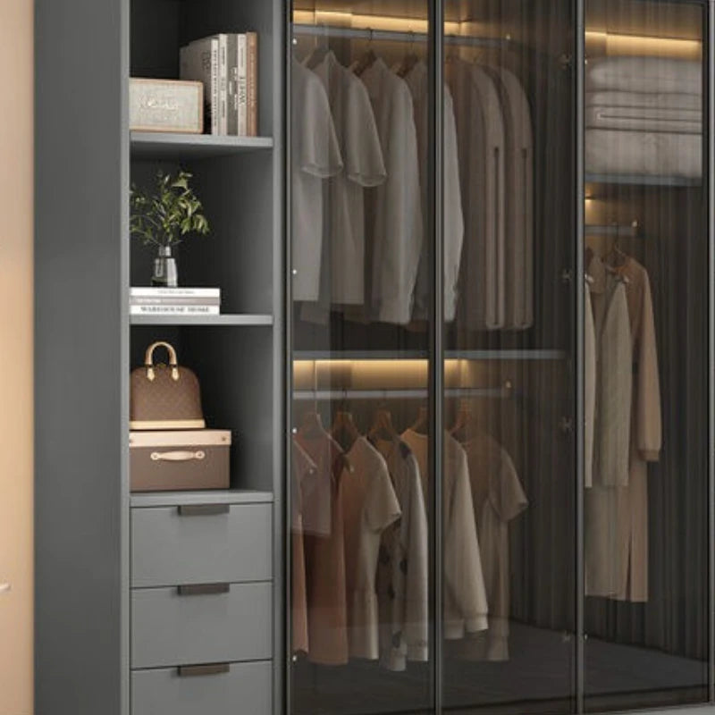 Aesthetic Black Dressing Wardrobe Display Waterproof Luxury Closet Wardrobe Storage Clothing Ropero Para Gurdar Ropa Furnitures