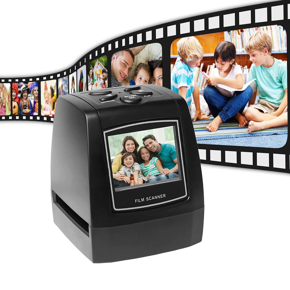 Scanner portable de films négatifs, convertisseur de diapositives 35/135 mm, visionneuse d'images numériques avec écran LCD 2,4 pouces et logiciel de retouche intégré