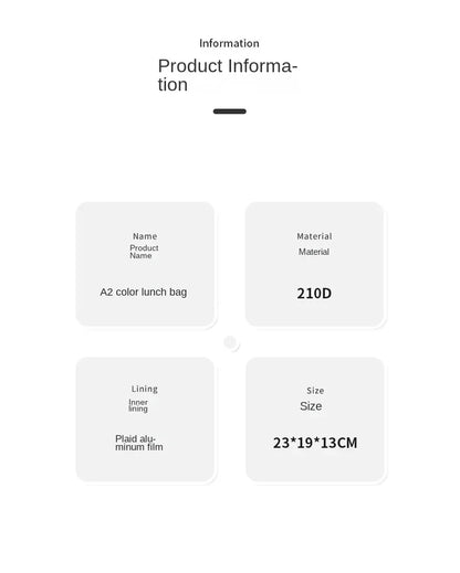 Sac à lunch isotherme à motif dessin animé (1 pièce), idéal pour les pique-niques, les sorties scolaires et les bentos. Grande capacité.