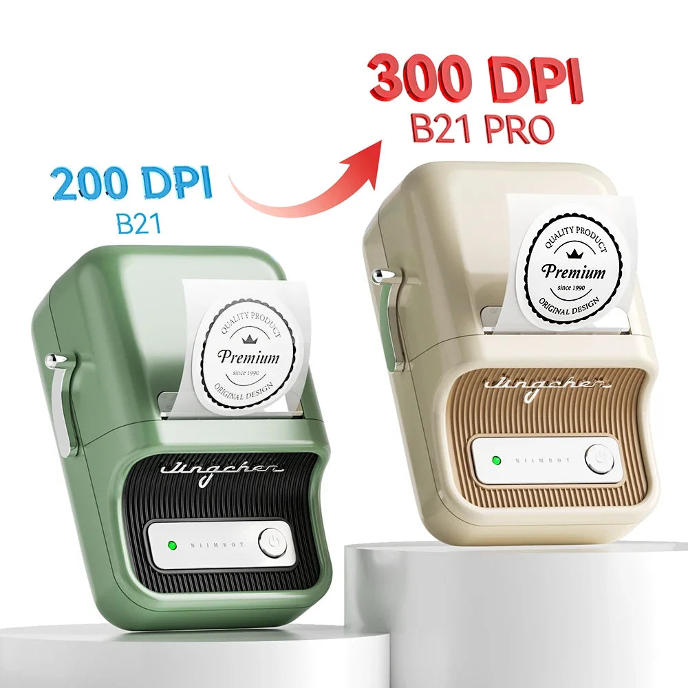 Niimbot B21 B21PRO Mini Adhesive Label Printer Wireless Portable Thermal inkless Maker Photo Barcode PriceTag Sticker 200 300dpi