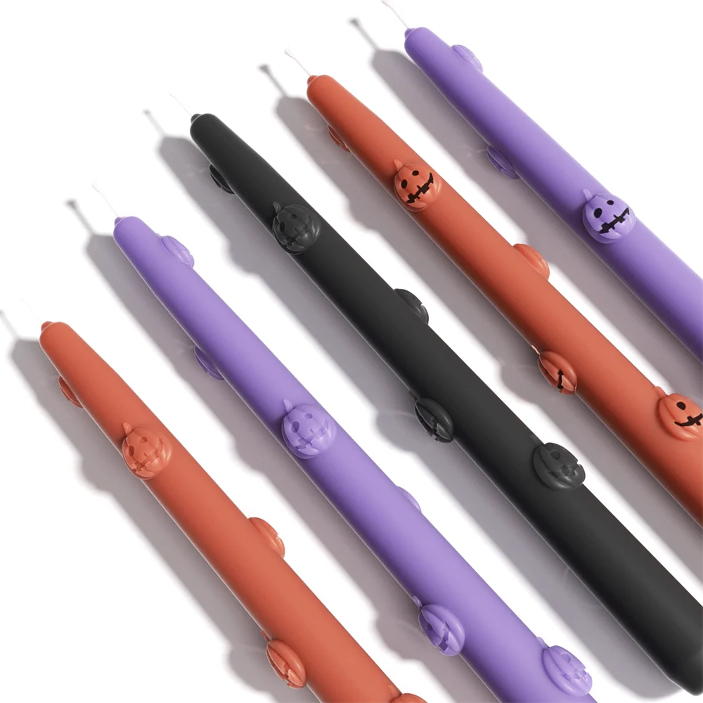 Nicole Jack-O'-Lantern Taper Candle Mold DIY Halloween Silicone Mould Halloween Home Decoration