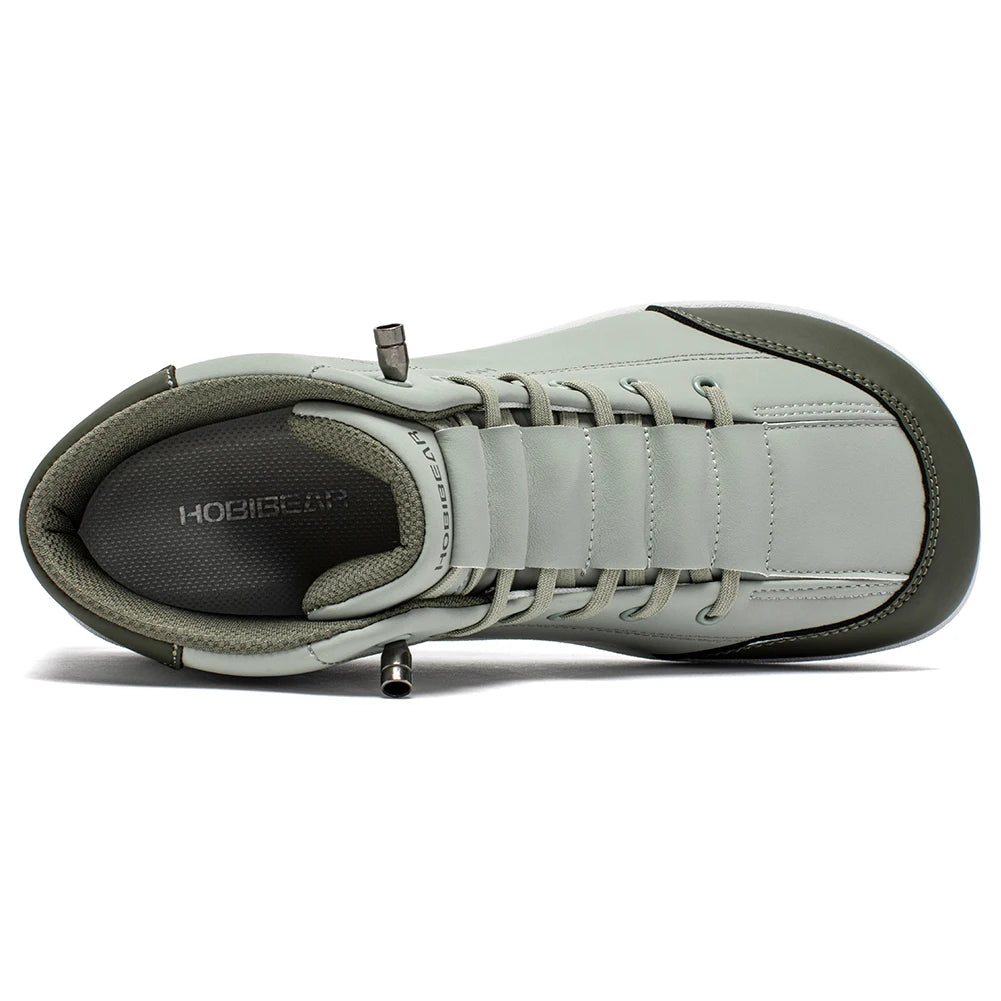 HOBIBEAR Mid-Top Barefoot Shoes Unisex Wide Toe Minimalist Ankle Boots Artificial Leather Outdoor Non-Slip Sneaker