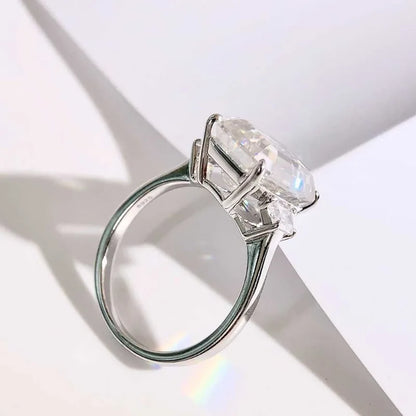 Bagues de luxe BXINY en argent 925 (S925) serties de trois diamants taille glace, sertis de moissanite taille radiant/émeraude 10 carats. Bijoux pour femmes et hommes.