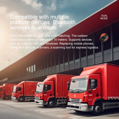 Scanner de codes-barres portable sans fil Bluetooth 2D QR 1D avec écran LCD pour smartphone, ordinateur et terminal de point de vente