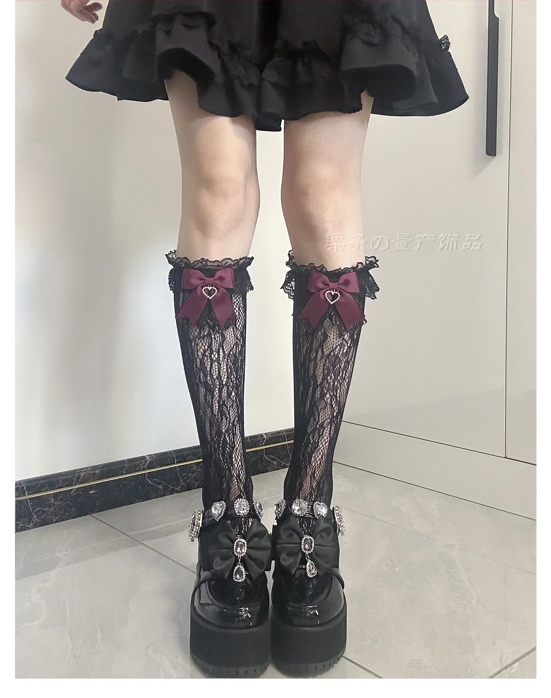 JK Lolita Lace Stockings Bow Knot Sweet Socks Female Long Stocking Teen Uniform Calf Socks Student Cute JK Socks