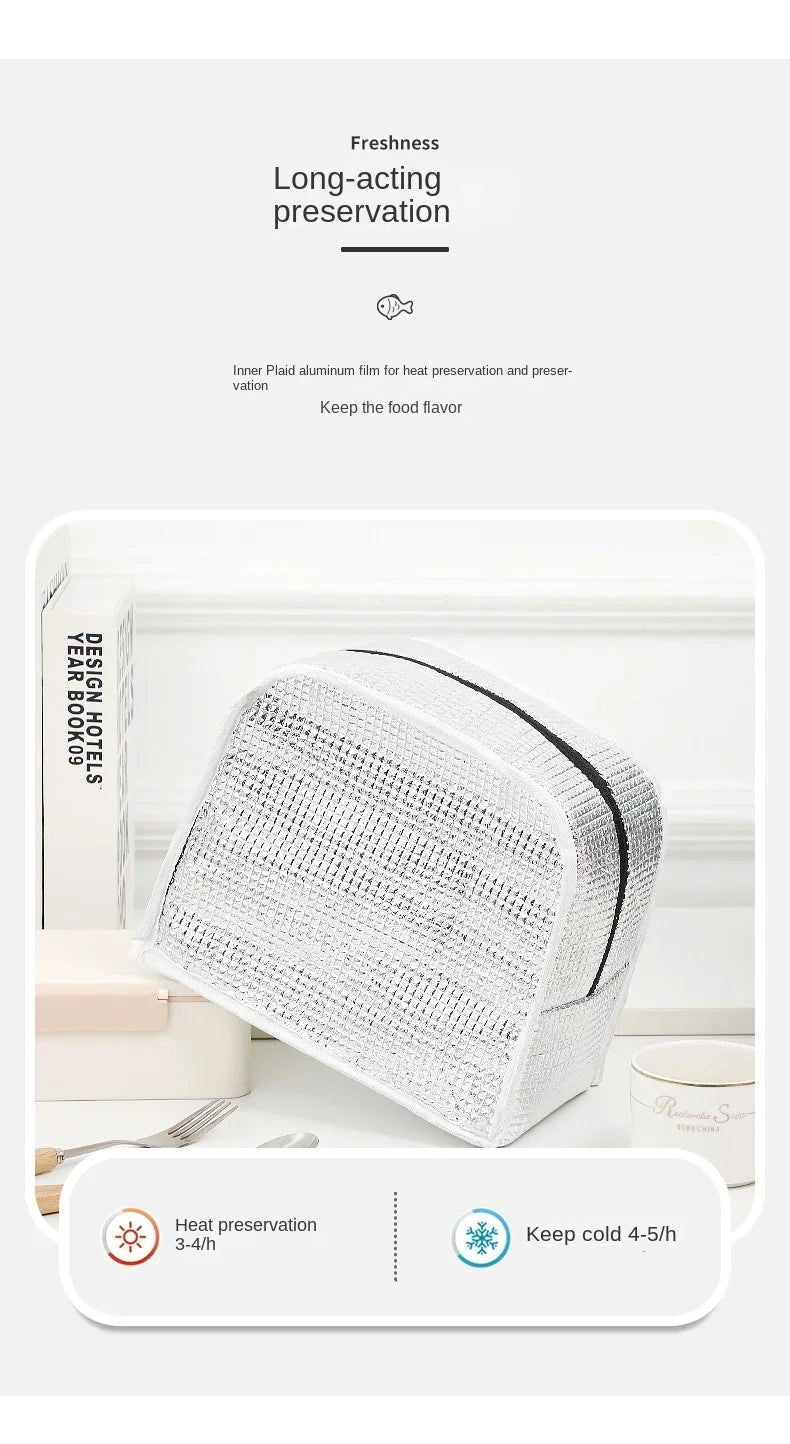 Sac à lunch isotherme à motif dessin animé (1 pièce), idéal pour les pique-niques, les sorties scolaires et les bentos. Grande capacité.