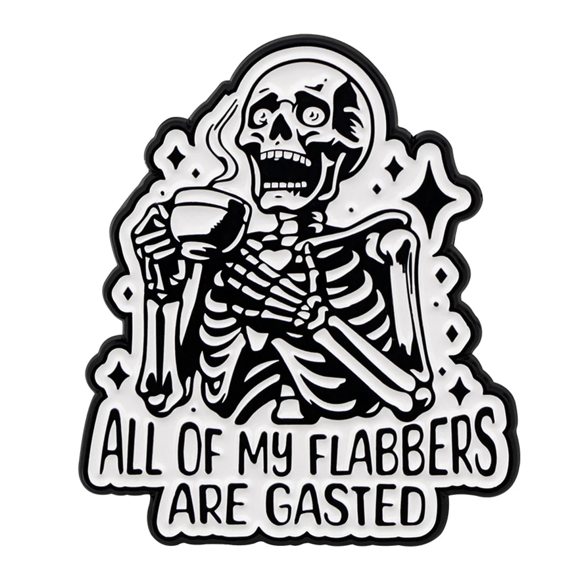 Broche squelette en émail, style punk, pin's à revers, badge pour sac à dos, accessoires de mode, bijoux gothiques, cadeaux d'Halloween