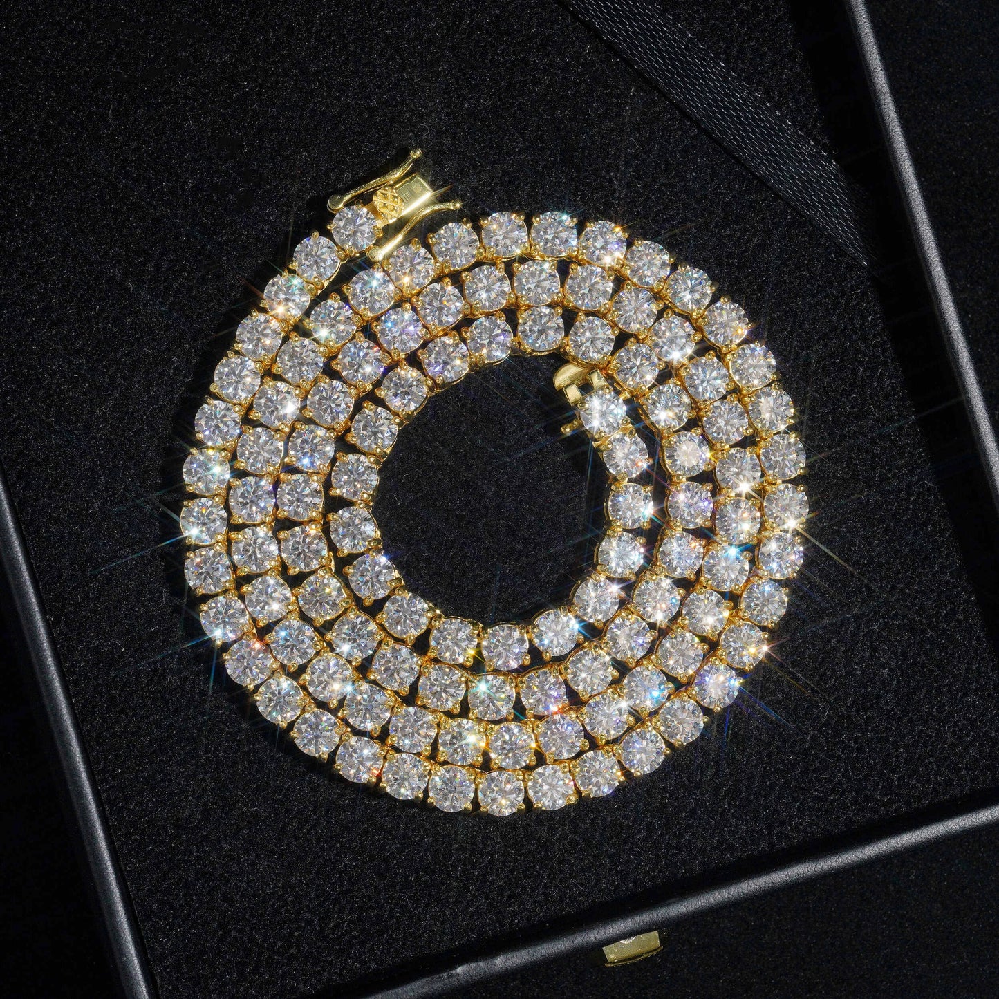 Luxury  Jewelry VVS Moissanite  Sterling Silver 925 Fashion Moissanite Tennis Chain Bracelet and Necklace For Women