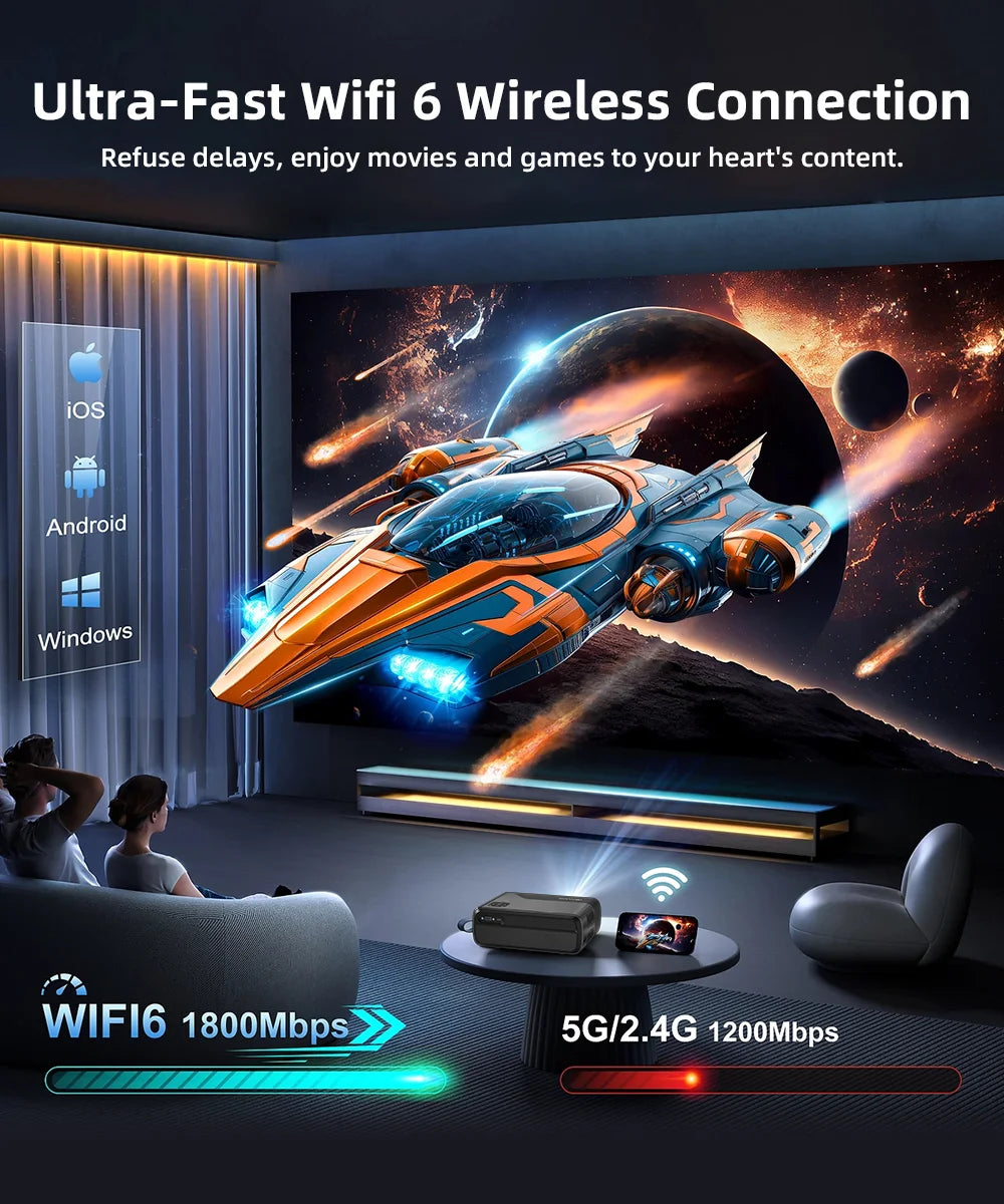 projector Portable 4K UHD HDR10 Home cinema Movie Google TV certified Gaming Outdoor MEMC Dust proof