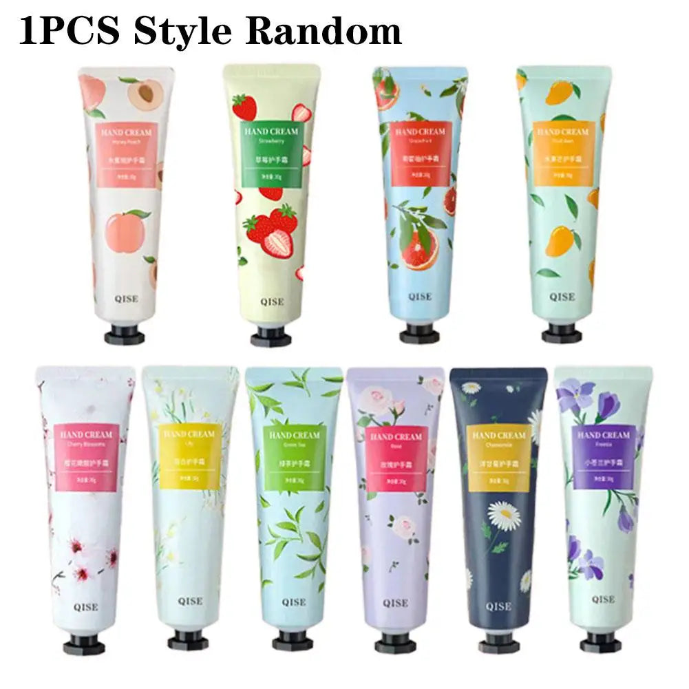 1Pc Hand Cream With Flower Fragrance Anti Chapping Plant Essence Care Moisturizing Hand Cream Hand Winter Care Color Random 30g