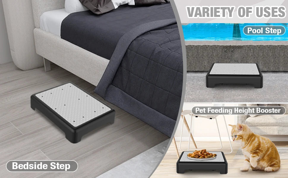 Mobility Step Stool, Non-Slip Step Platform Indoor and Outdoor, Portable Step Riser for Adults & Seniors, Safety Step for Car, B