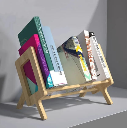 Desktop Mini Solid Wood Book Shelving Simple Office Documents Magazine Stationery Home Studyroom Books Sundry Organizer Rack