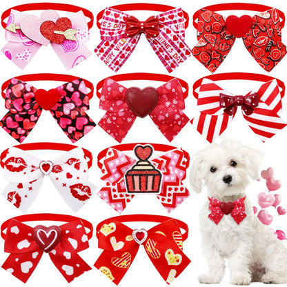 50/100pcs Small Dog Cat Bowties Neckties Fashion Valentine's Day Love Pet Bow Ties For Dogs Grooming Dog Puppy Grooming Products