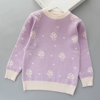 Pull d'automne-hiver pour filles, motif mignon amoureux, pull tricoté en polaire épaisse et chaude