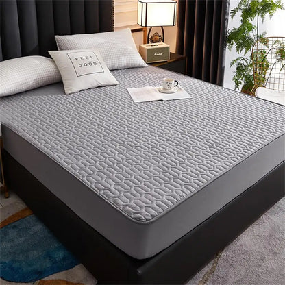 Waterproof Thicken Mattress Pad Protector Skin-Friendly Durable Fitted Sheet Bed Cover Latex Mat Cover 120x200 150x200 180x200