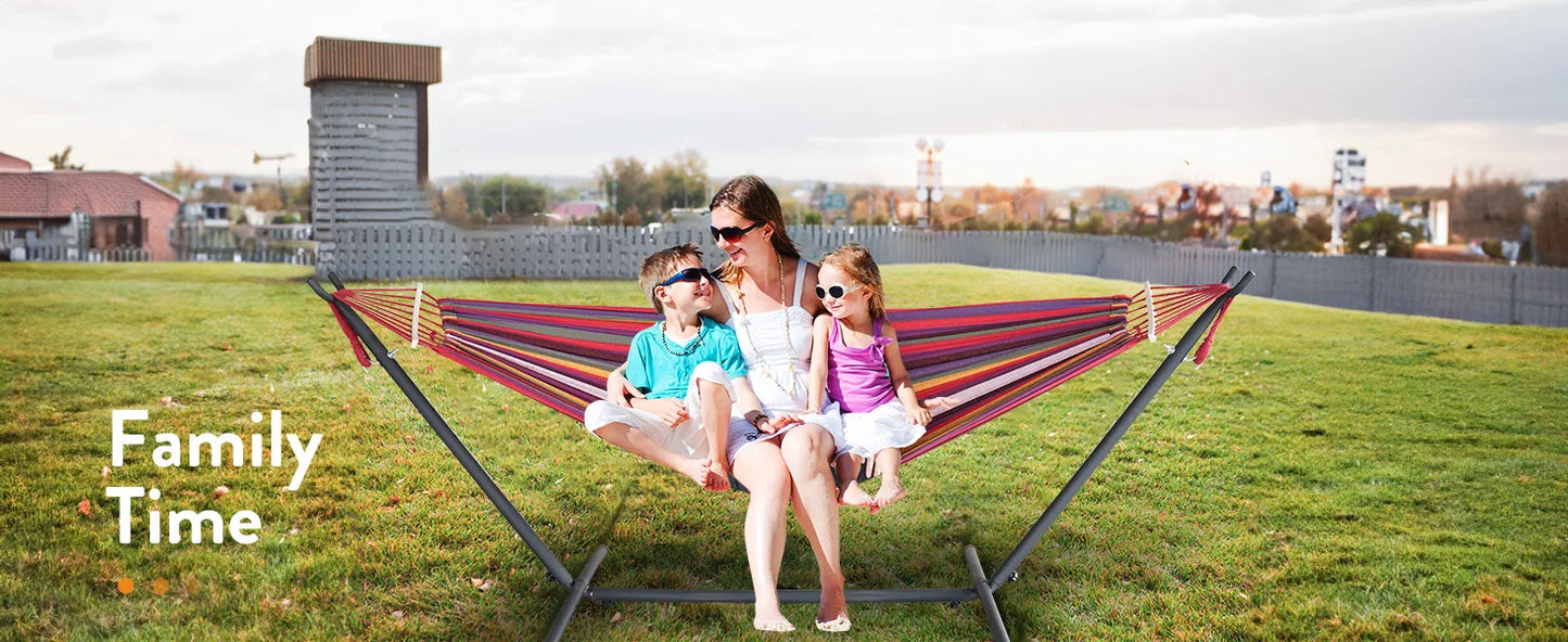 Hamac Gyroor avec support réglable - Lit hamac élégant avec sac de rangement, capacité de 272 kg