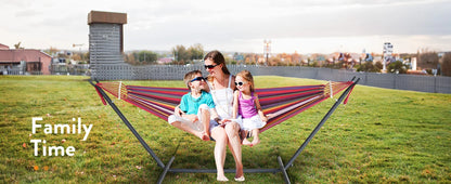 Hamac Gyroor avec support réglable - Lit hamac élégant avec sac de rangement, capacité de 272 kg