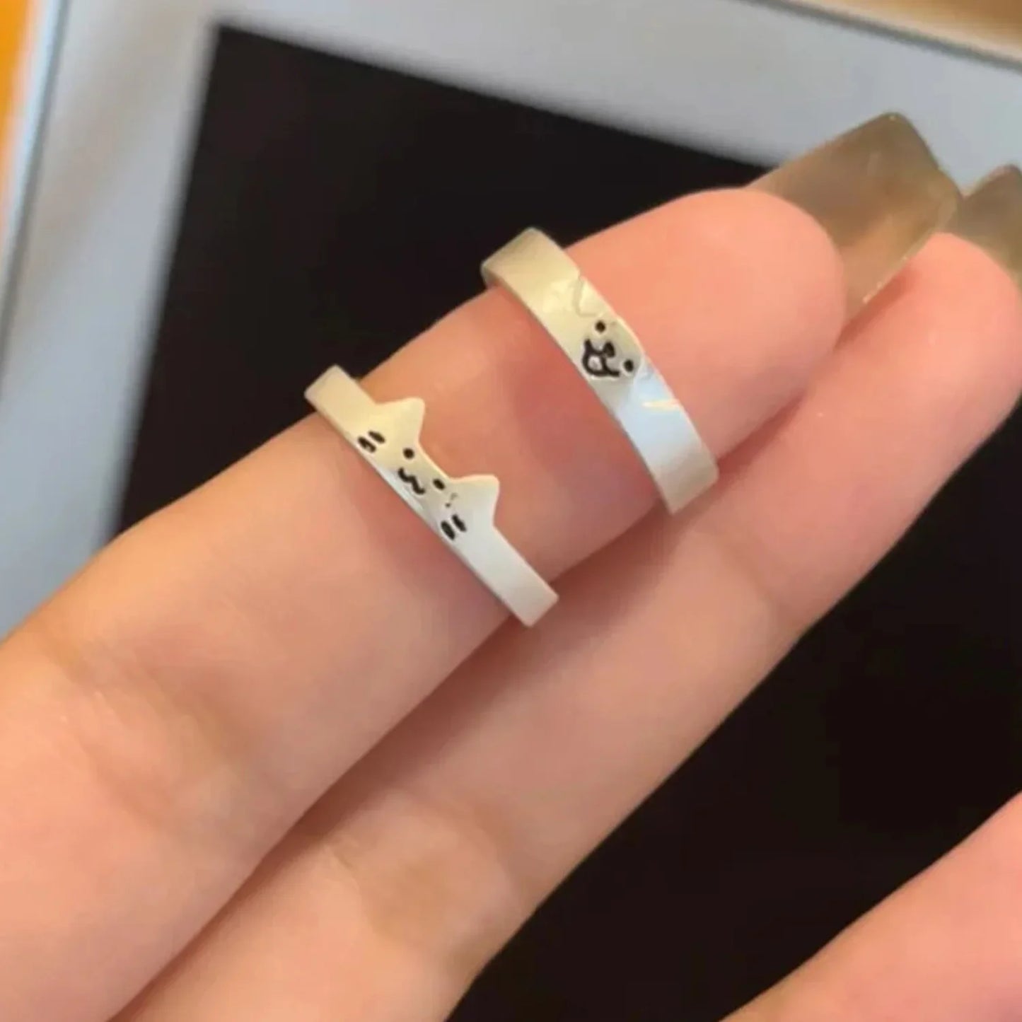 2025 Valentine's Day Rings Cat Dog Animal Adjustable Ring Jewelry Delicate and Stylish Couple Rings for Women Adornment Gifts