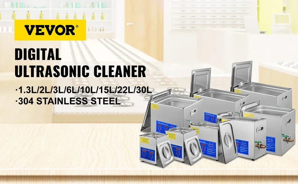 VEVOR 1.3L 2L 3L 6L 10L 15L 22L 30L Ultrasonic Cleaner Lave-Dishes Portable Washing Machine Diswasher Ultrasound Home Appliances