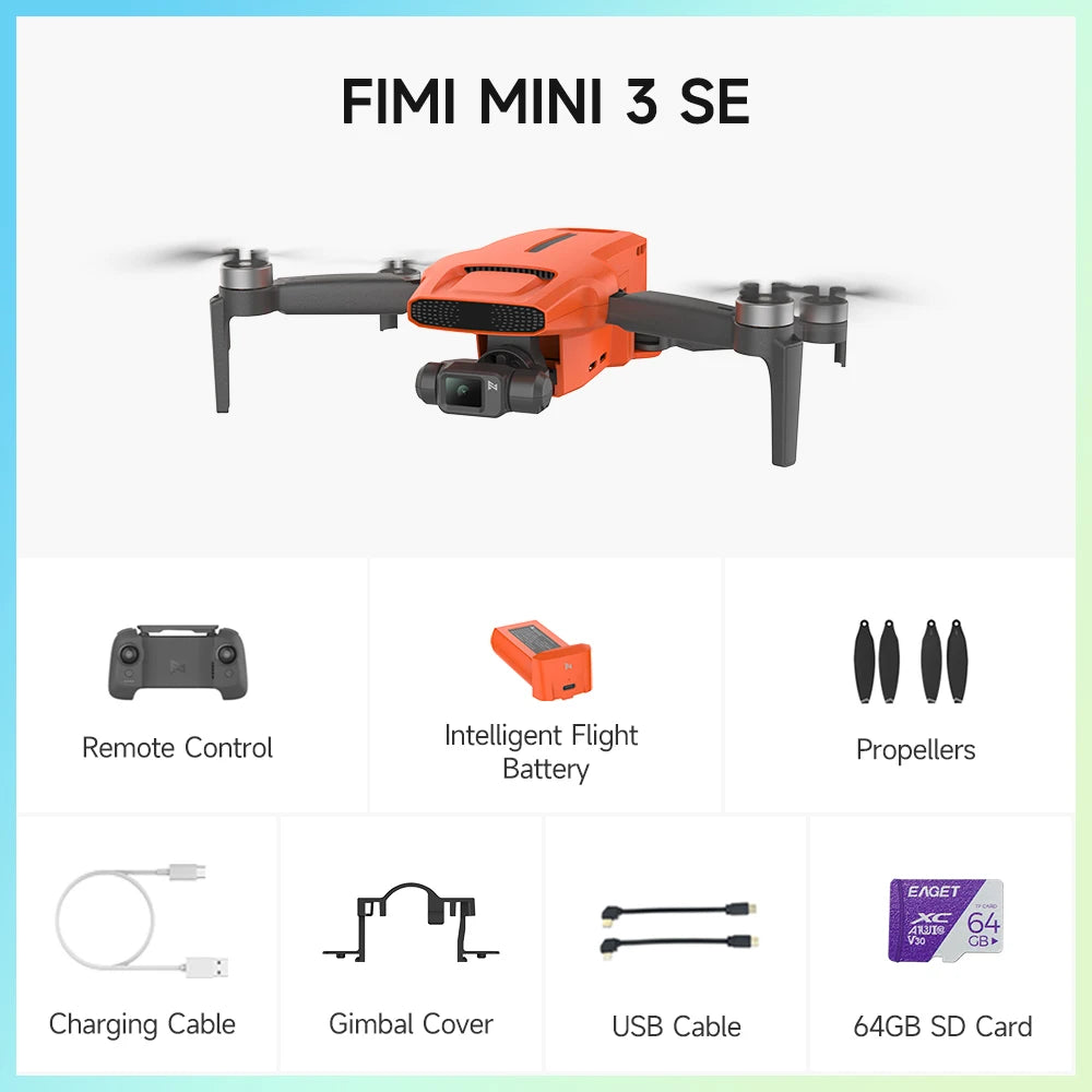 FIMI MINI 3 new Camera Drone 249g 4K 60fps AI Super Night Video 9KM flight distance 1/2-inch 48MP Sensor mini pro drone