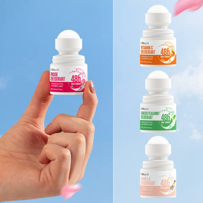 vitamin c，rose，vanilla，green tea & mint deodorant 48 hours long lasting fragrance Fruity perfume Skin care