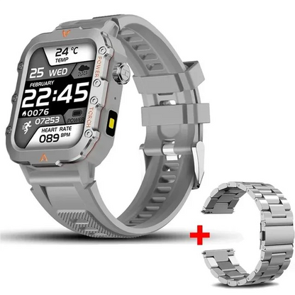2025 Smartwatch Military Outdoor Sports Watches For Man Woman LED Flashlight Health Monitoring 1.73 inch Bluetooth Watches New