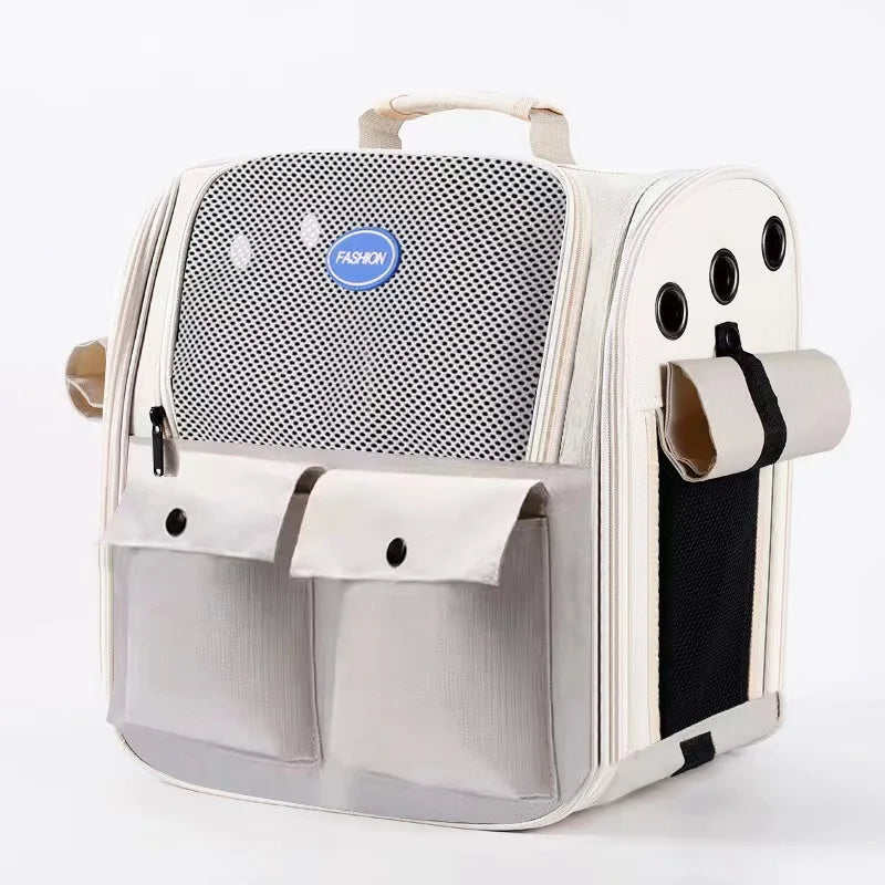 Pet Backpack Outdoor Large Cat Backpack Cat Transporter Breathable Foldable Carrying Bag Backpack Cat And Small Dog Supplies