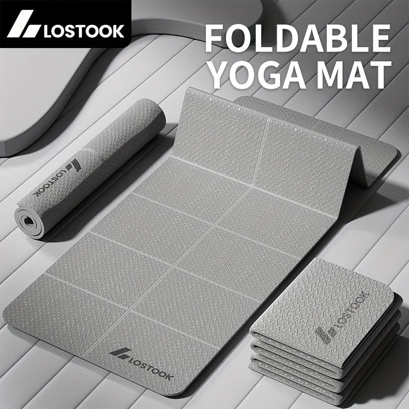 Tapis de yoga pliable et pratique, antidérapant, épais et large, pour le fitness à domicile et en extérieur, ainsi que pour la beauté et le sport.