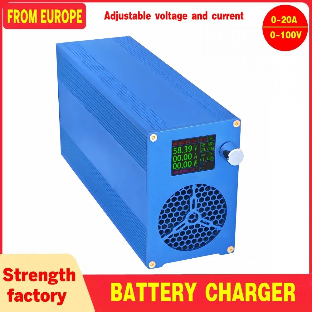 0-100V25A Lifepo4 Charger 24V48V64V72V Fast Charger Lithium Battery Charger 14.6V 100A 60A Battery Adapter Adjustable voltage
