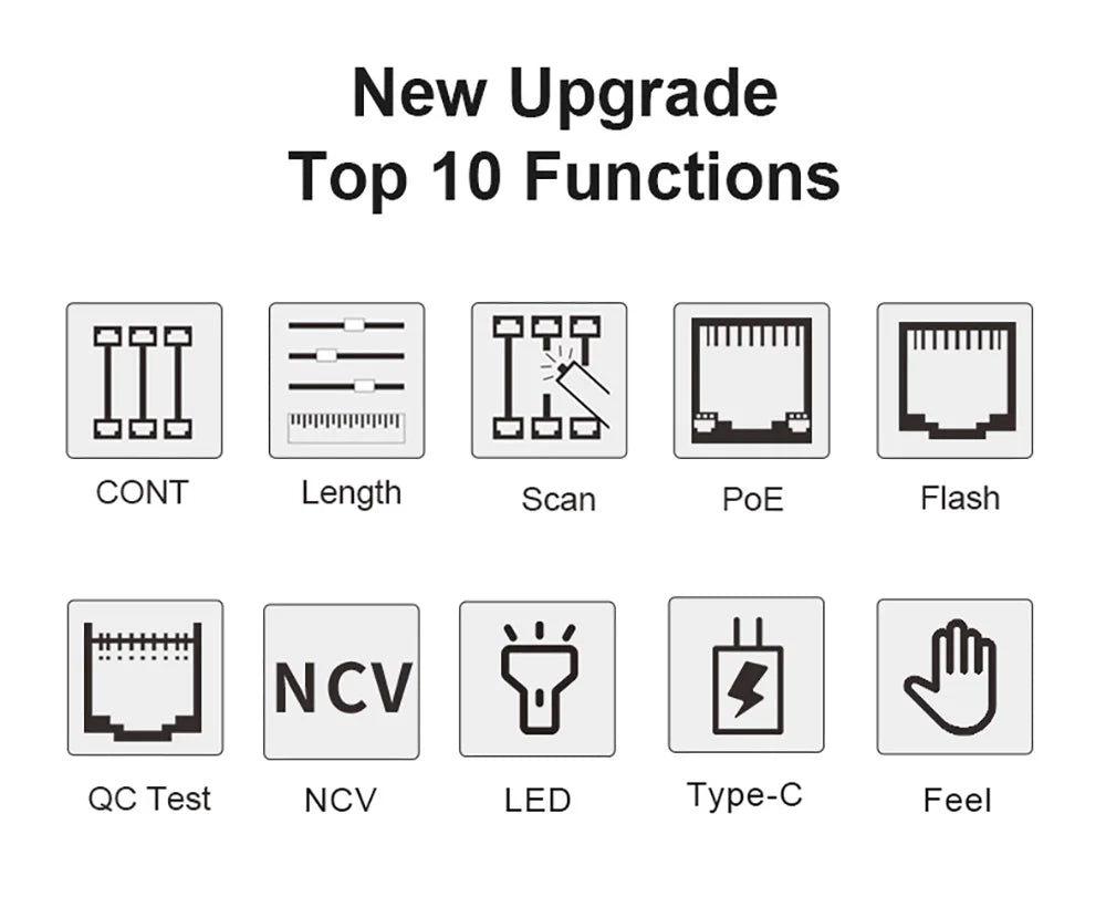 NOYAFA NF-8209S Network Cable Tester Cable Tracker Cat5 Cat6 PoE Tester Detect Length Continuity Test with NCV & Lamp